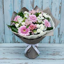 Букет цветов из:  Герберы, Альстромерии и Хризантемы #REPLACE_PRED# Ульянино