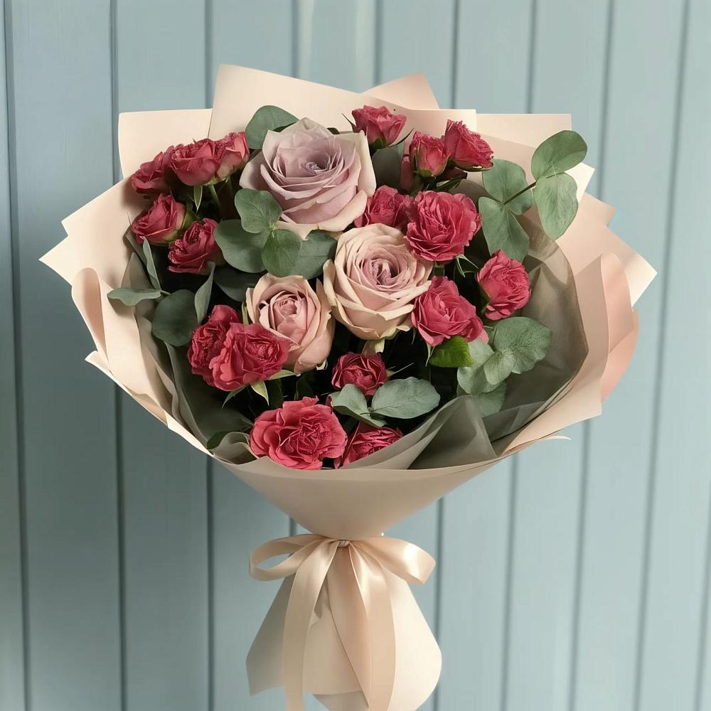 Букет цветов из: Гвоздики и Розы в Ульянино