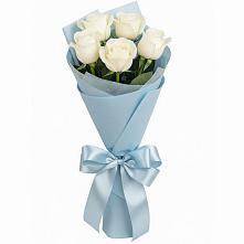 Букет 5 Белых роз Проуд в Ульянино