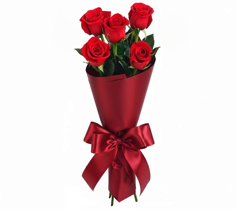 Букет 5 Красных роз Эдлесс Лав в Ульянино