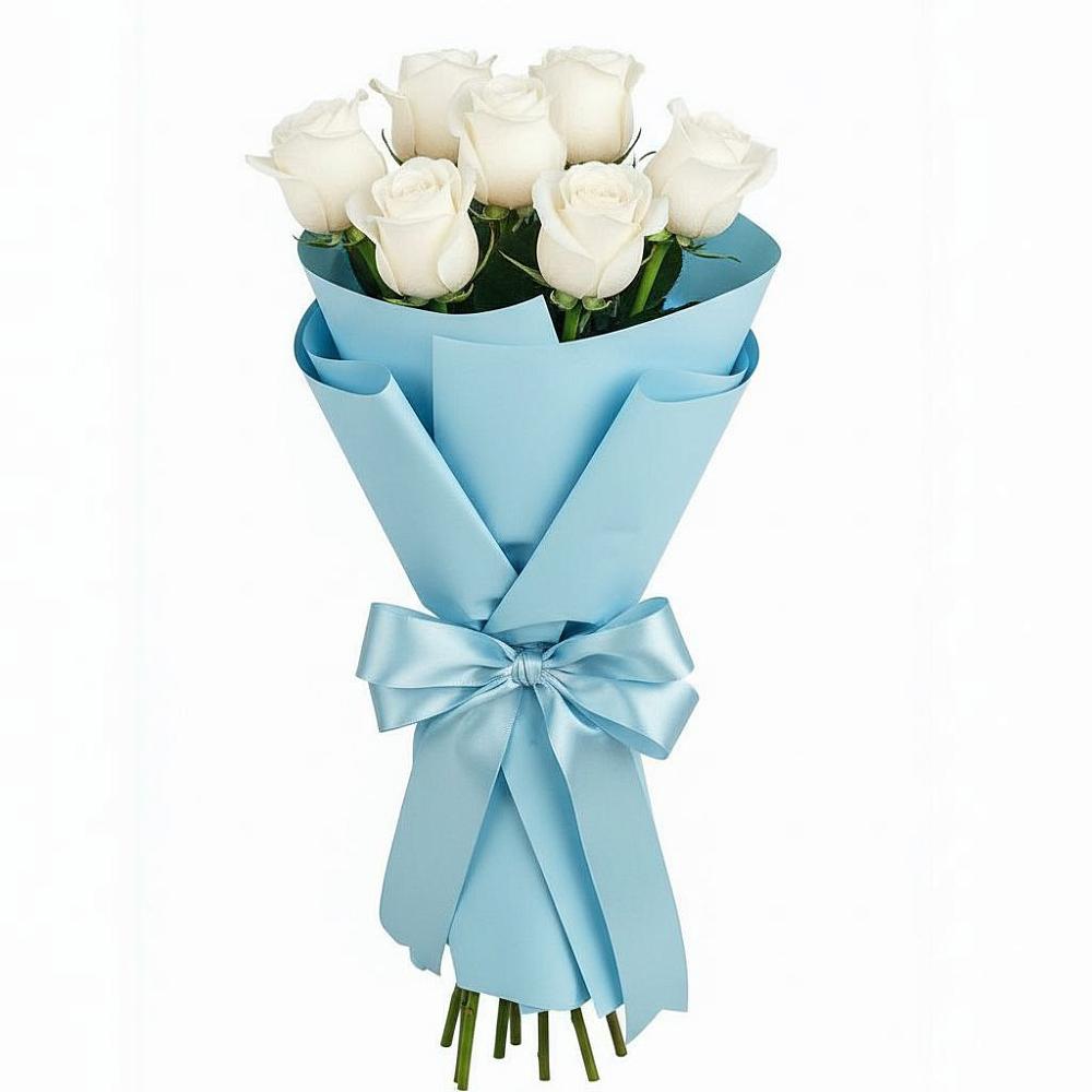 Букет 7 белых роз Проуд в Ульянино