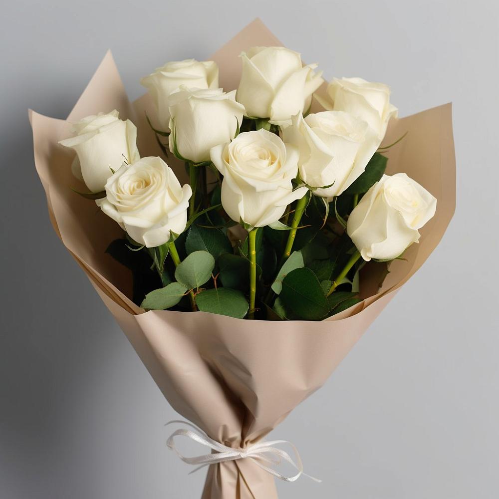 Букет 9 Белых роз Эдлесс Лав в Ульянино