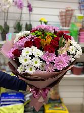 Букет цветов из:  Розы, Хризантемы и Альстромерии #REPLACE_PRED# Ульянино