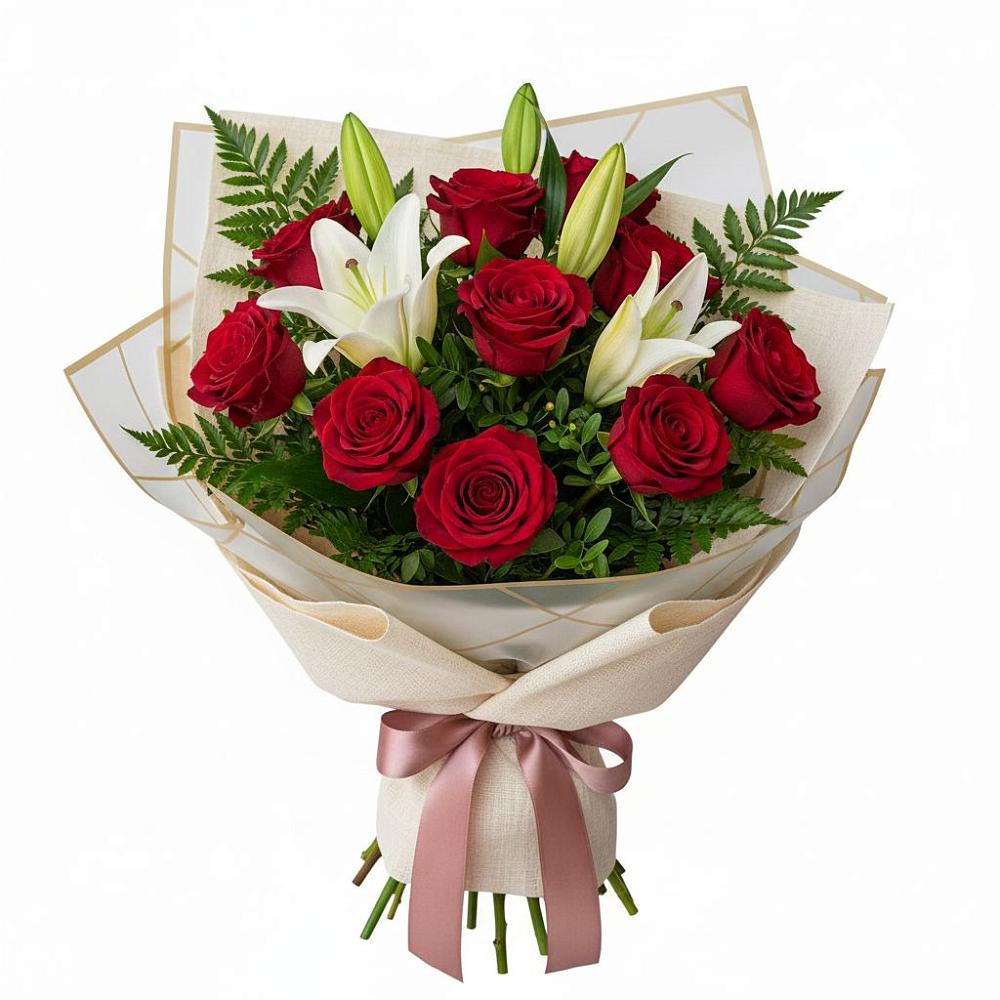 Букет цветов из: Лилии и Розы в Ульянино