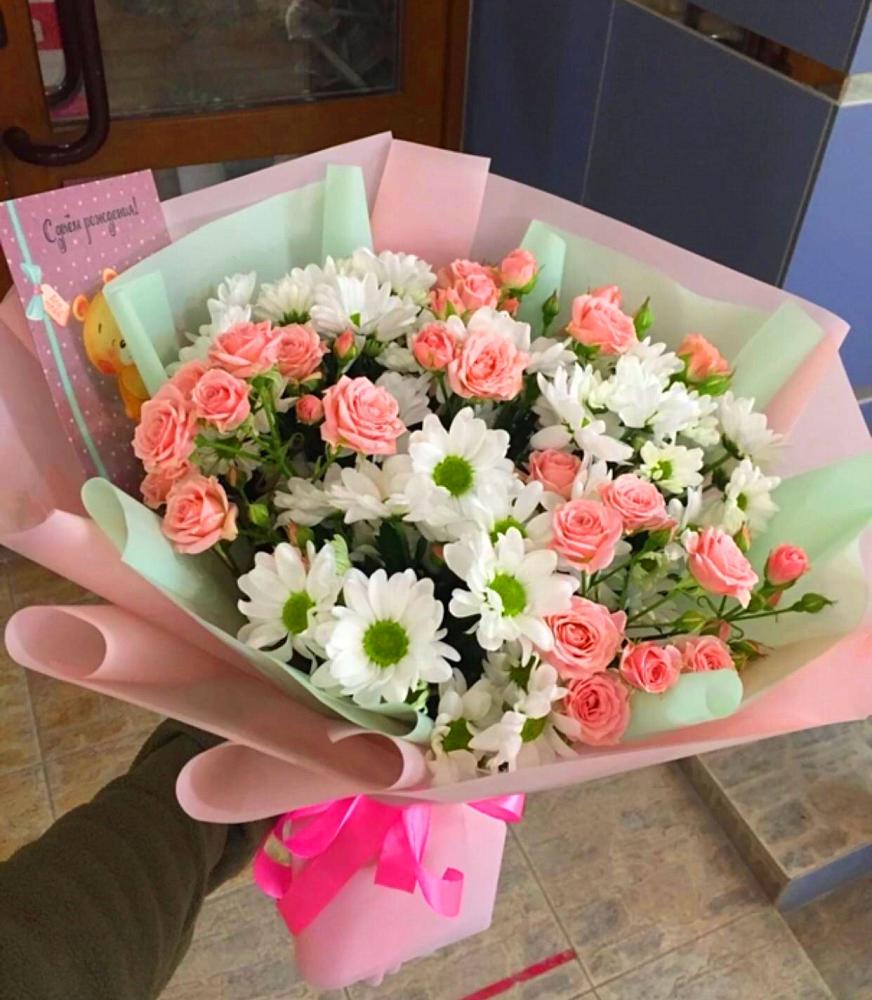 Букет цветов из: Розы и Хризантемы в Ульянино