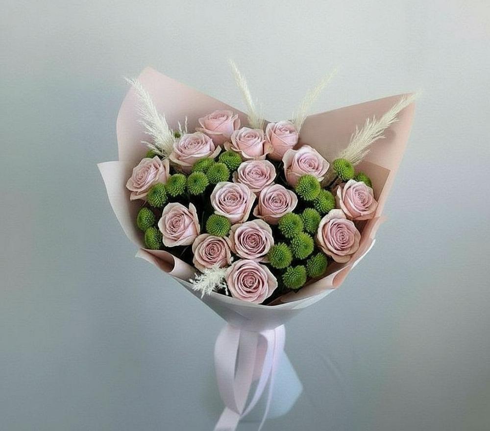 Букет цветов из: Розы и Хризантемы в Ульянино