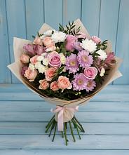 Букет цветов из:  Хризантемы, Розы и Альстромерии #REPLACE_PRED# Ульянино