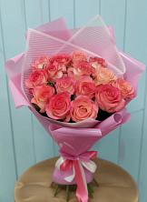 Букет 15 Розовых роз Равель в Ульянино