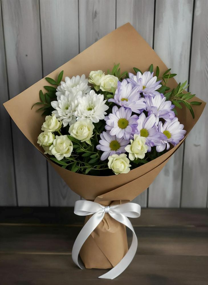 Букет цветов из: Хризантемы и Розы в Ульянино